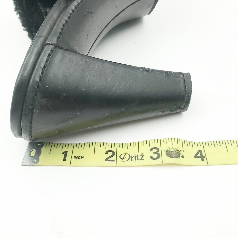 COACH Aubrey Black Suede Fur Lined High Heel Y2K Heeled Mules Womens 7 - Picture 12 of 13